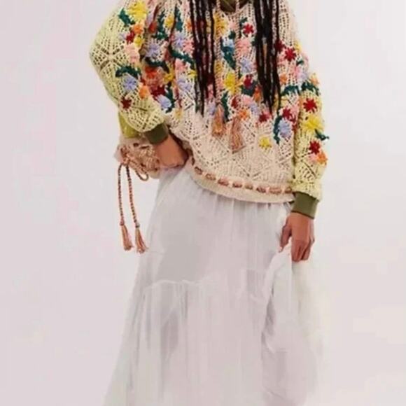 Free People Sweaters - Free People Wild Meadow Crochet Pullover Sweater